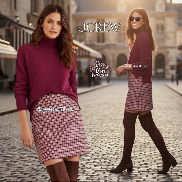 J. Crew NWT Wool Houndstooth A-Line Mini Skirt *Shop@lamwarrior